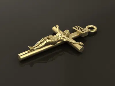 JESUS CROSS PENDANT LARGE SIZE  3D print model