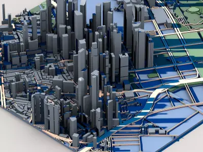 Marina Bay Financial Centre Singapore Skyline Architecture  3D model