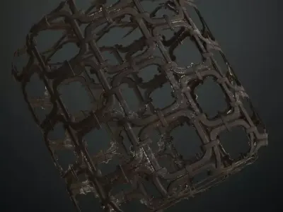 Rusty Metal Chainlink Transparent PBR Seamless Texture