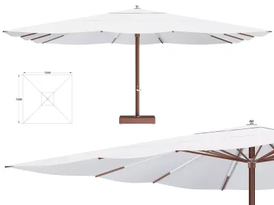 Ocean Master Classic Square Parasol 3D model