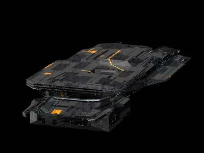 destroyer spaceship sci fi 3D Low-poly 3D model