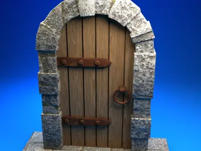 Lowpoly stylized Door Low-poly 3D model