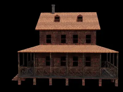 earl 1900s house Free low-poly 3D model