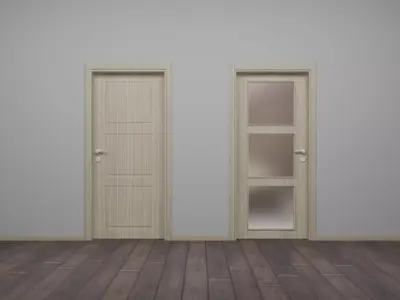 Modern Interior Wood Door - Real Wood UVW Maps - MUTE 5-5C 3D model