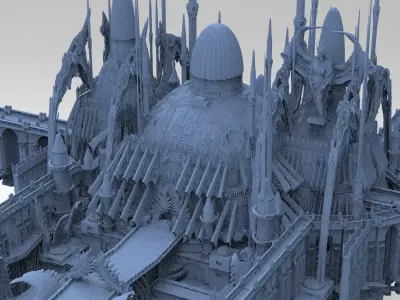 Dungeon of Cathedral of the Depths 3 large temples 3D model
