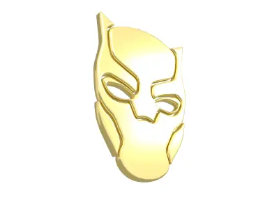 Black Panther Symbol V1 009 Low-poly 3D model