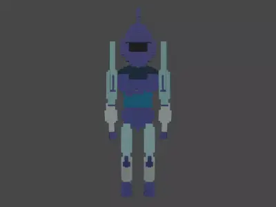 VoxelBot 1 female character Low-poly 3D model