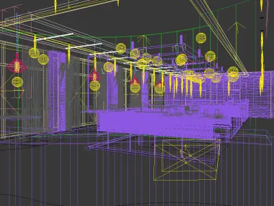 Business Restaurant - Coffee - Banquet  84 3D model