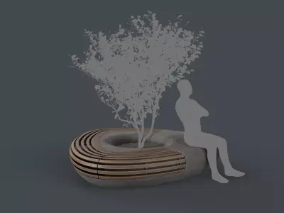 Modern Outdoor Bench 109 PBR Game Ready Low-poly 3D model