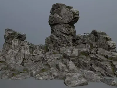 Stone rock Low-poly 3D model buy