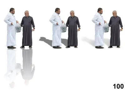 4 PNG and PSD Arabian people Full HD CUTOUT Sample Free 3D model