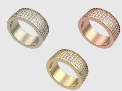 Radiant Pave Eternity Ring JDBCo 3D print model