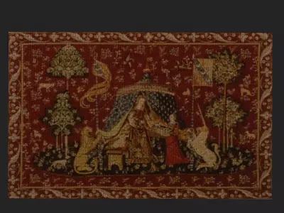 Lady and Unicorn Medieval Tapestry Low-poly 3D model