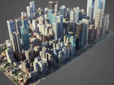 City C1 Low-poly 3D model