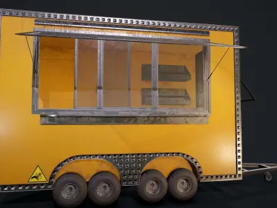 Food Truck and Props Minipack Low-poly 3D model