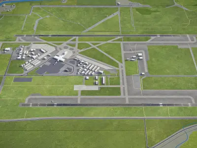 Eugene Airport - EUG Low-poly 3D model