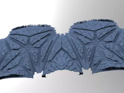 Art Deco Notra Dame cathedral Floor paneling halved 3D model