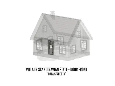BUILD-0047 Villa Dalagatan in 4 variations H0-scale 3D print model