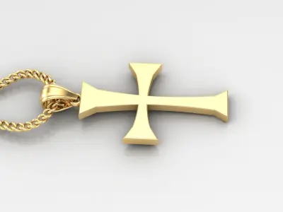 Light Gold 18K Cross Pendant 1CP019 3D print model