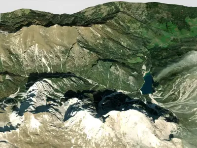 Lake Braies Dolomites South Tyrol Italy 3D model