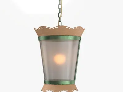 Matilda Goad Co Rattan Scalloped Pendant PBR 3D model