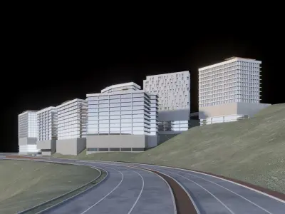 Mixed Used Masterplan Buildings 3D model