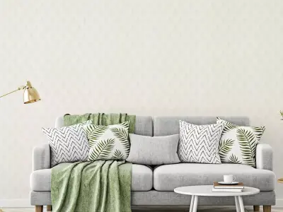 Ivory Art Deco Fan Wallpaper Texture