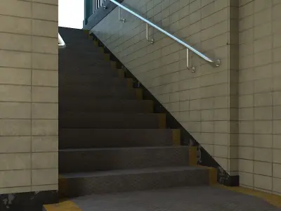 Subway Entrance NYC Low-poly 3D model