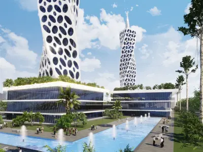 TWIN SKYSCRAPERS 3D model