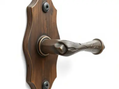 Nature-Inspired Iron Door Handle model pack Low-poly 3D model