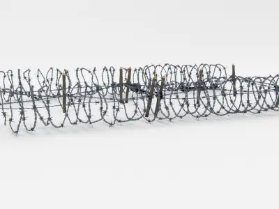 Low Poly Barb Wire Obstacle Low-poly 3D model