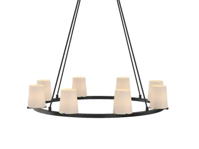 Pauillac Fabric Shade Round Chandelier 36in 3D model