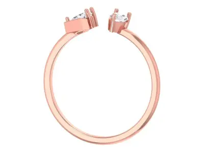 Three Stone Light Weight Band Ring 3D print model 6