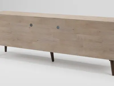 ALLOA TV Stand Light Wood with Grey 3D model