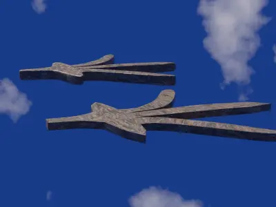 Chinese script for decorative items purpose quad only version Free low-poly 3D model