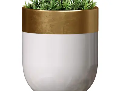 Decorative tree in a modern flower pot vase art deco planters 3D model
