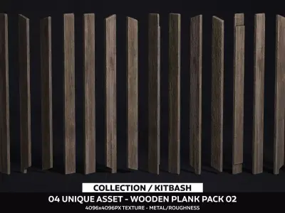 Wooden Plank Pack Vol 02 Low-poly 3D model