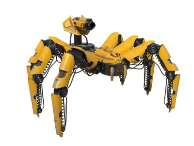 Mecha Spider robot Low-poly 3D model
