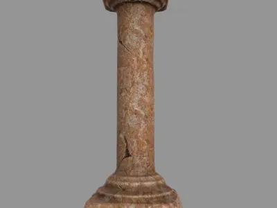 pillar set marble column Low-poly 3D model
