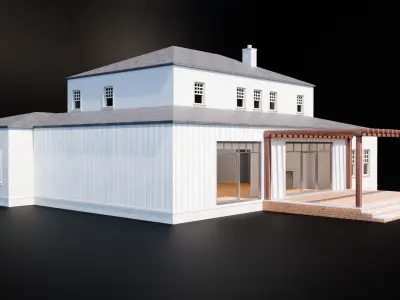 Enterable House Low-poly 3D model