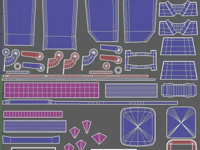 Thai Garbage bin Low-poly 3D model