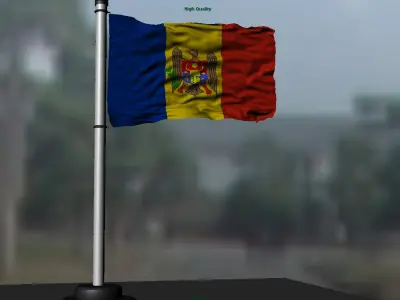Moldova flag 3D model