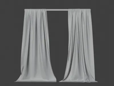 Curtains Blue Free 3D model