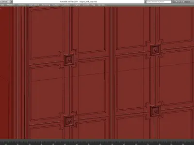 Wardrobe 3d model with glass doors Low-poly 3D model