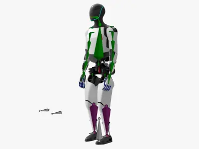  Advanced Humanoid Android Robot Walking Animated Rigged For Blender 