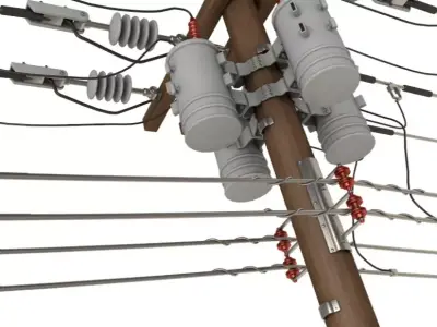 Electric Pole Power Transformer 3D model