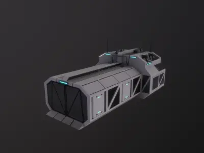 Planetary Garage Module Low-poly 3D model