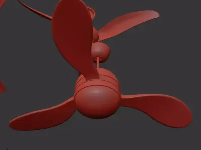 Modern Artistic Wooden Ceiling Fan Set 3D model