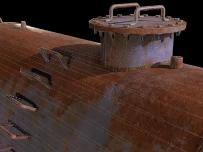 Gas Cistern Low-poly 3D model