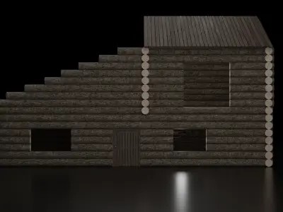 Log Cabin Low-poly 3D model